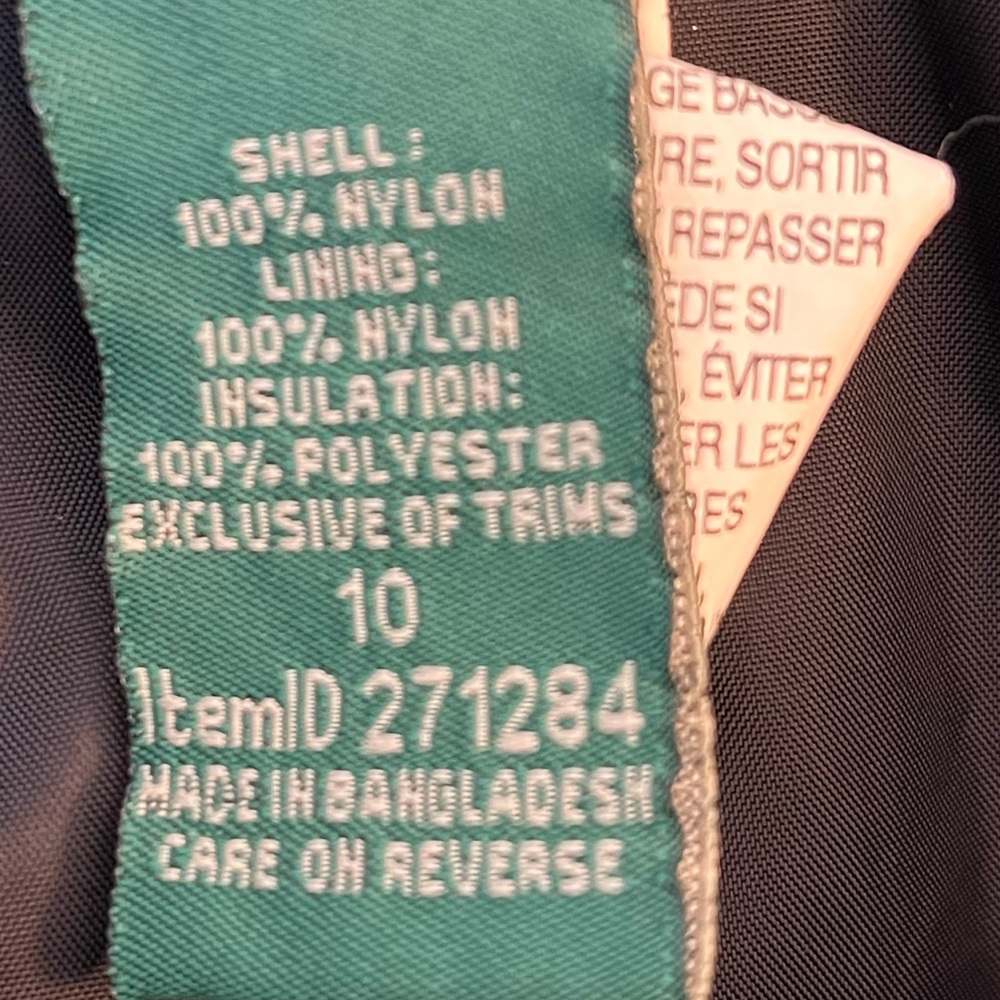 LL Bean Black Snow Buster Snow Pants Unisex Boys Girls Size 10 - Picture 12 of 15